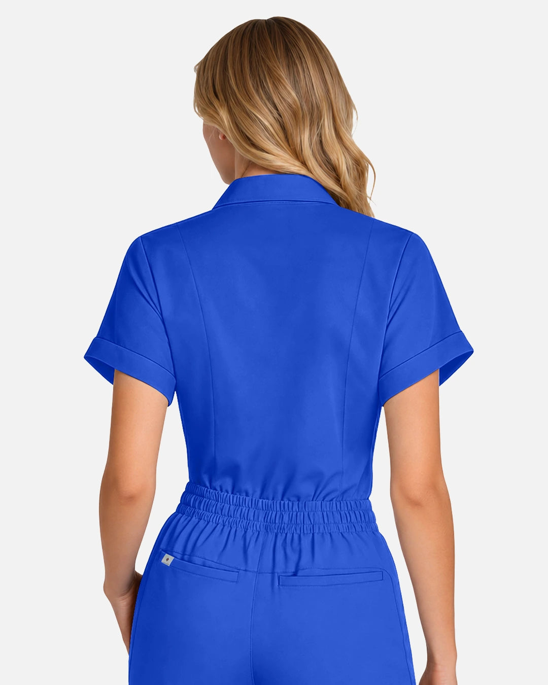 Royal Blue – Eadflie Women's Split V-Neck Uniform Top – product image 77