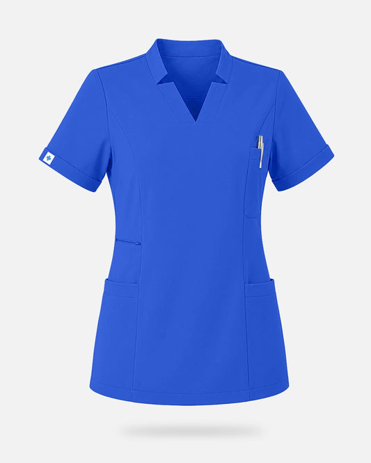 Royal Blue – Eadflie Women's Split V-Neck Uniform Top – product image 73