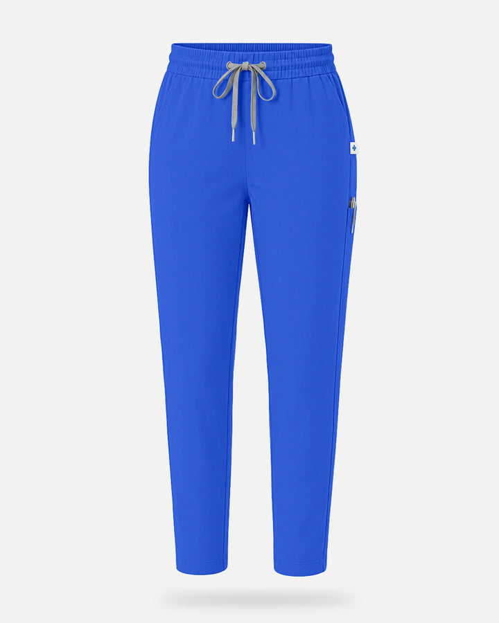 Eadflie Women's Slim Fit Tapered Cargo Uniform Pants - Royal Blue