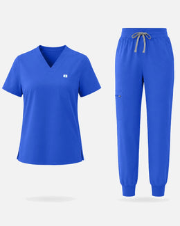 Eadflie Women's Classic V-Neck Jogger Uniform Set