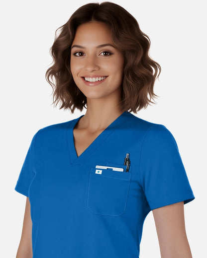 Royal Blue – Eadflie Women's Classic V-Neck Jogger Uniform Set – product image 33