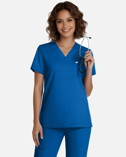 Royal Blue – Eadflie Women's Classic V-Neck Jogger Uniform Set – product image 35