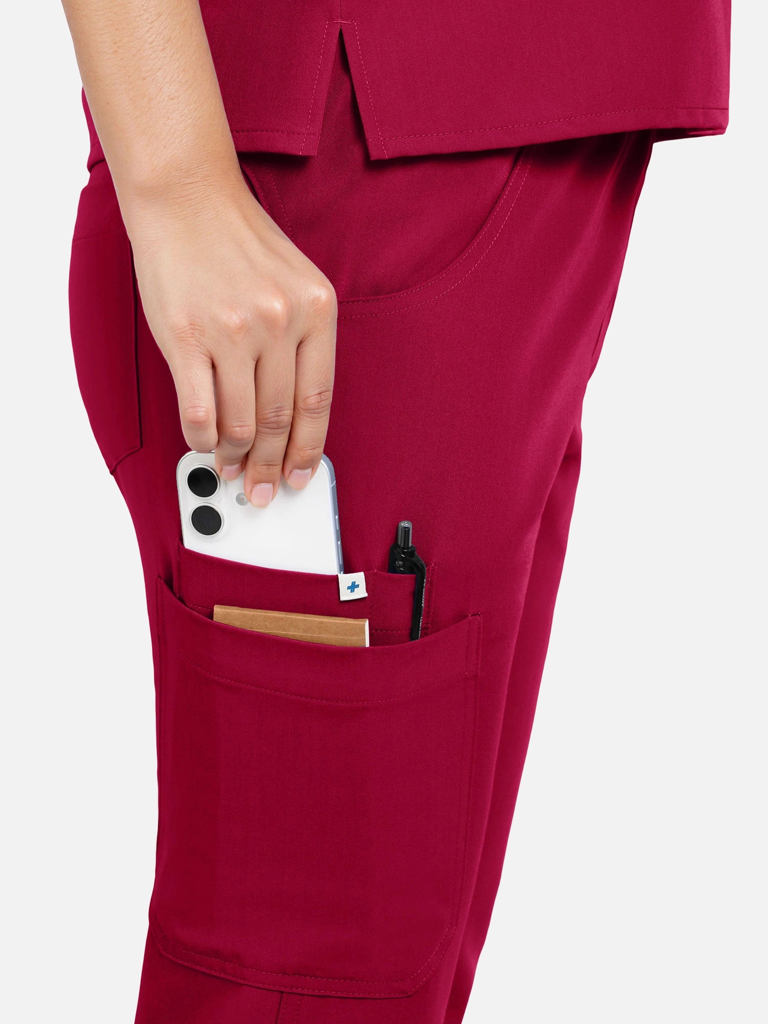 Wine Red – Eadflie Women's Zip Polo Straight-Leg Uniform Set – product image 51
