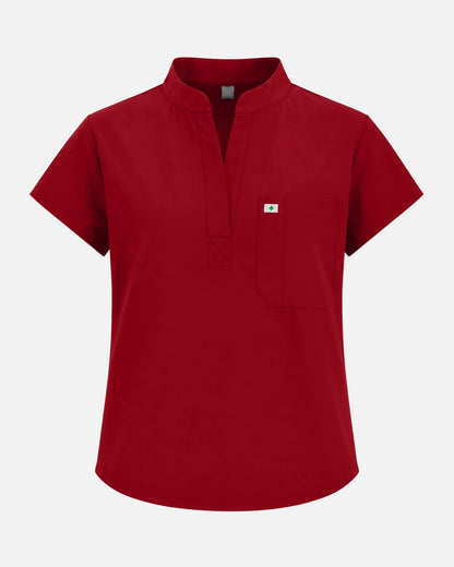 Wine Red – Eadflie Women's Sleeveless Henley Uniform Top – product image 37