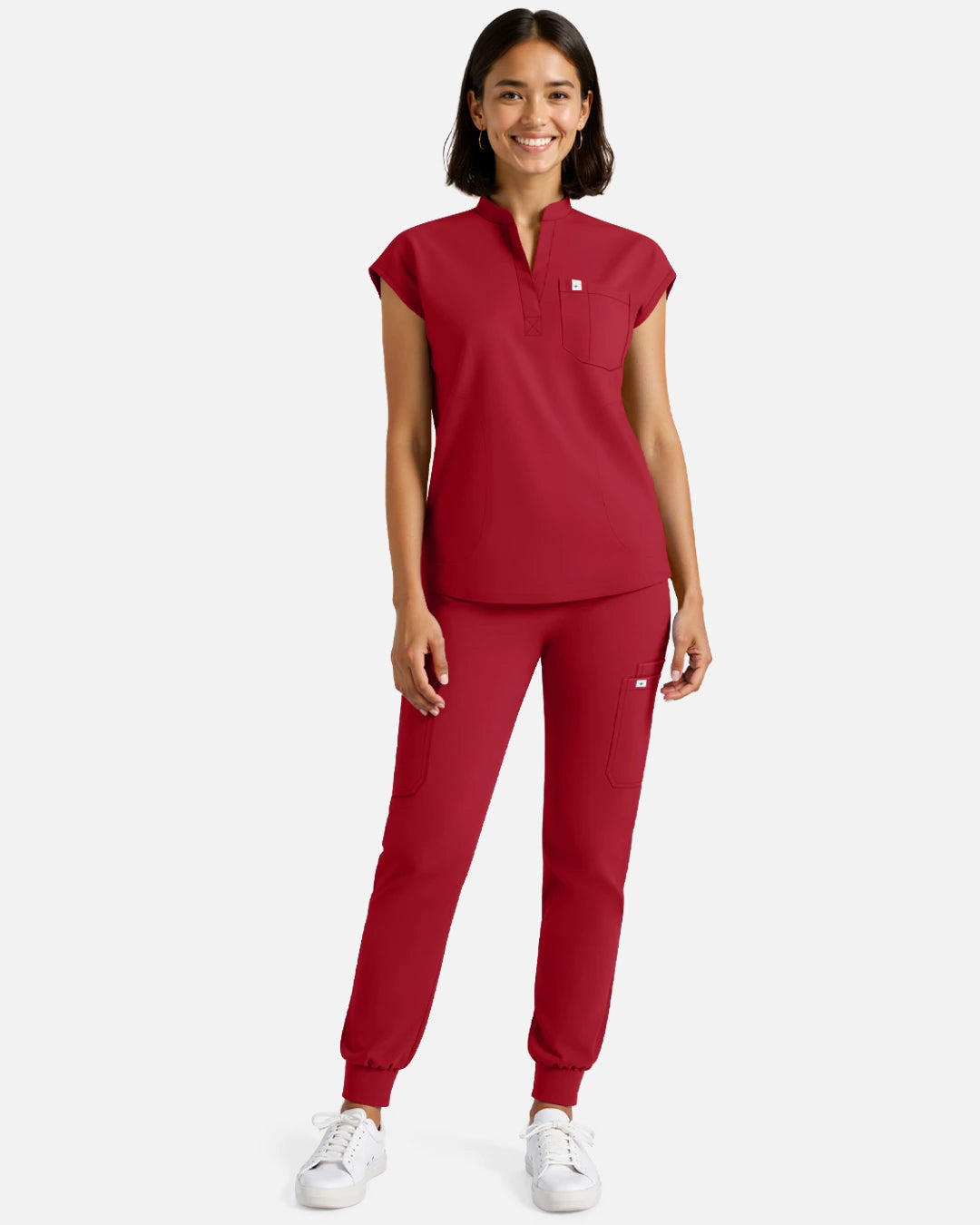 Wine Red – Eadflie Women's Sleeveless Henley Uniform Top – product image 39
