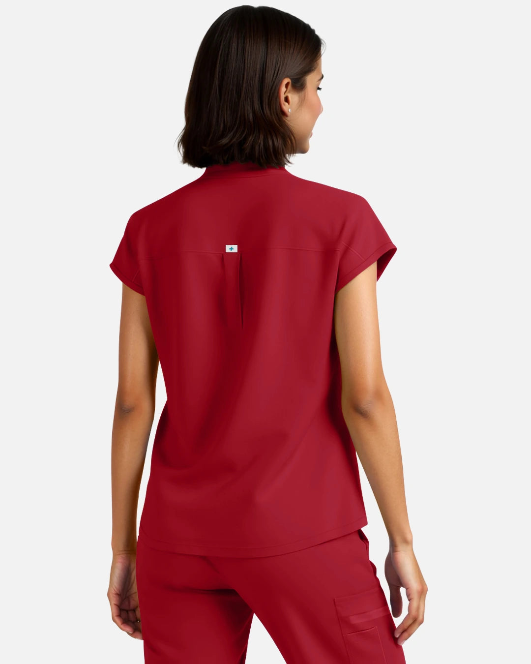 Wine Red – Eadflie Women's Sleeveless Henley Uniform Top – product image 40