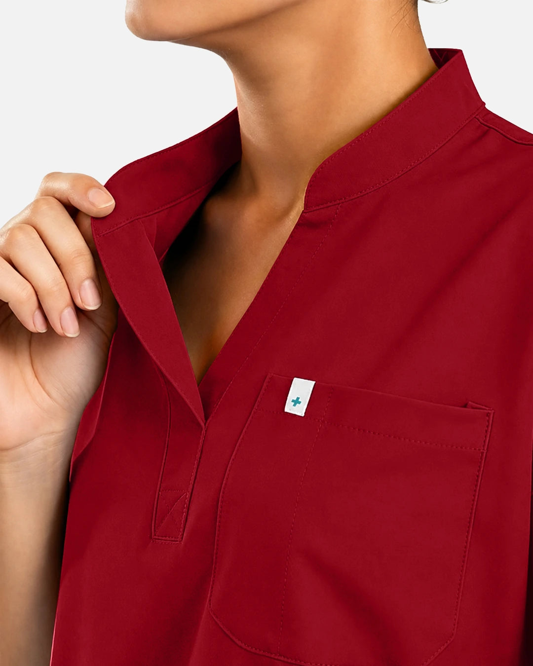Wine Red – Eadflie Women's Sleeveless Henley Uniform Top – product image 42