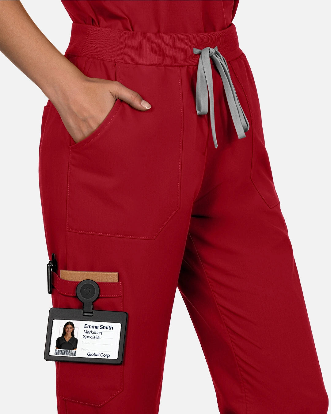 Wine Red – Eadflie Women's Woven Straight-Leg Uniform Pants – Structured Tailored Bottoms – product image 47