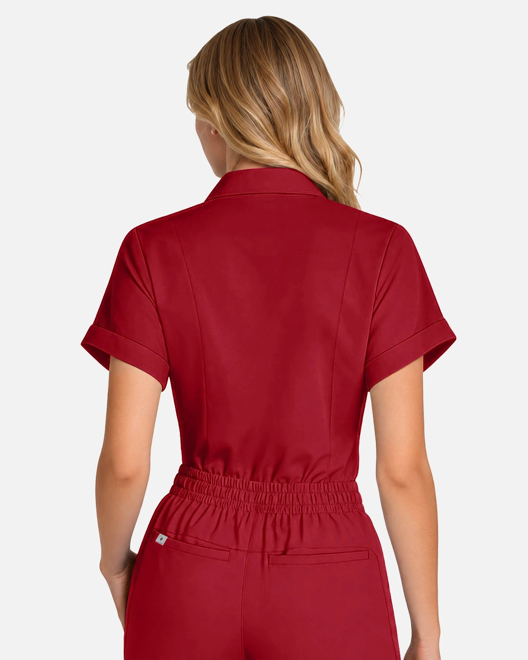 Wine Red – Eadflie Women's Split V-Neck Uniform Top – product image 59