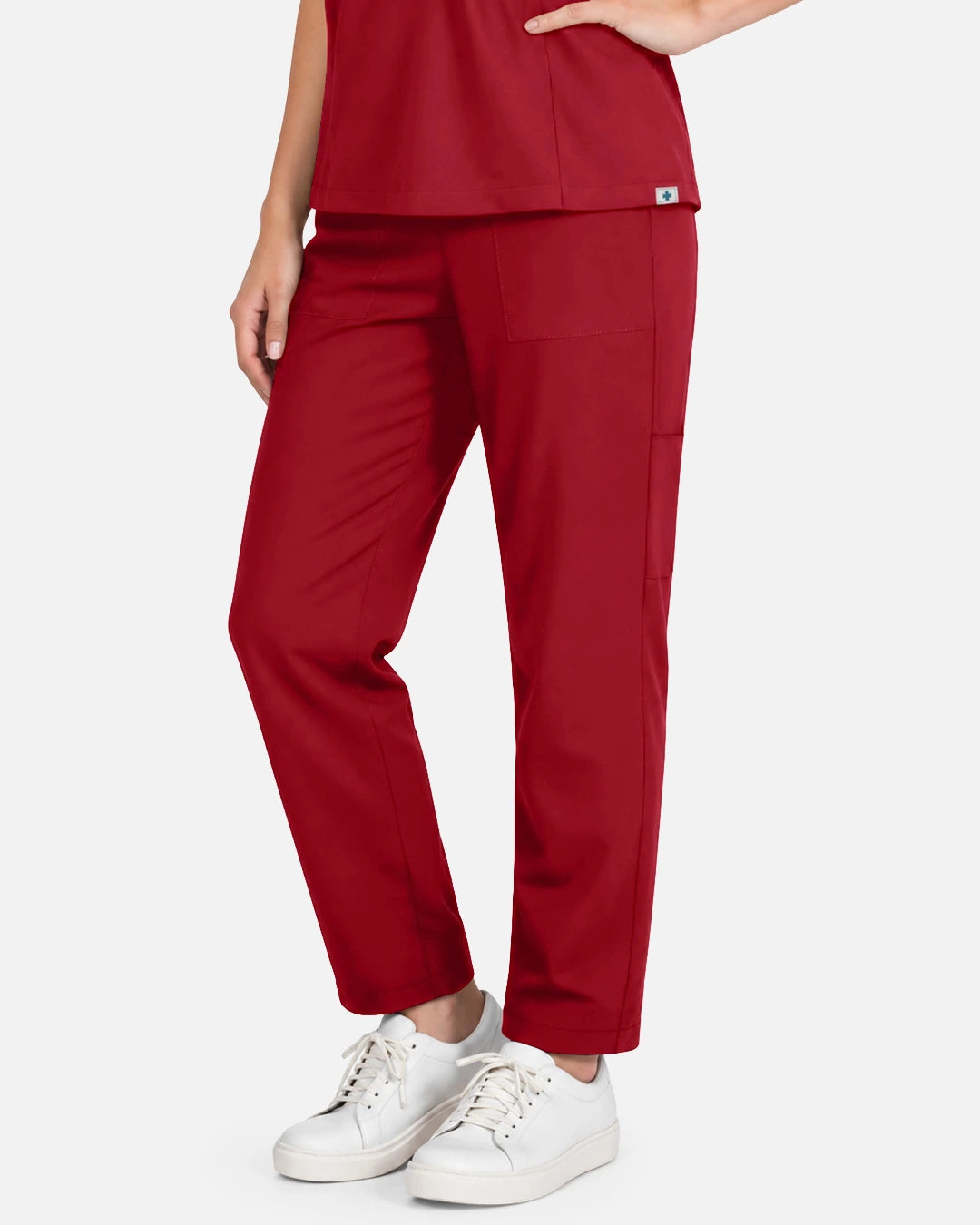Wine Red – Eadflie Women's Slim Fit Tapered Cargo Uniform Pants – product image 59