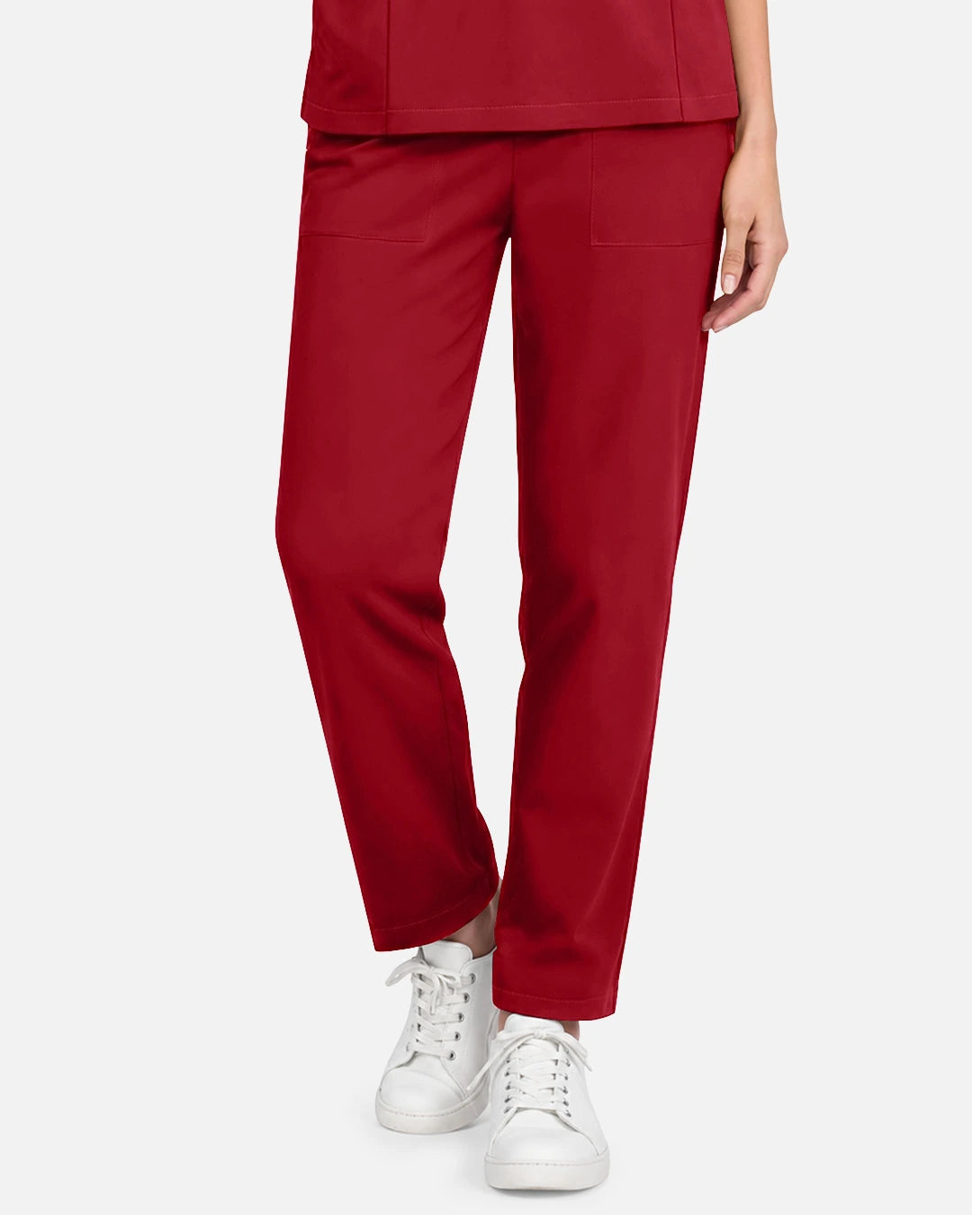 Wine Red – Eadflie Women's Slim Fit Tapered Cargo Uniform Pants – product image 56
