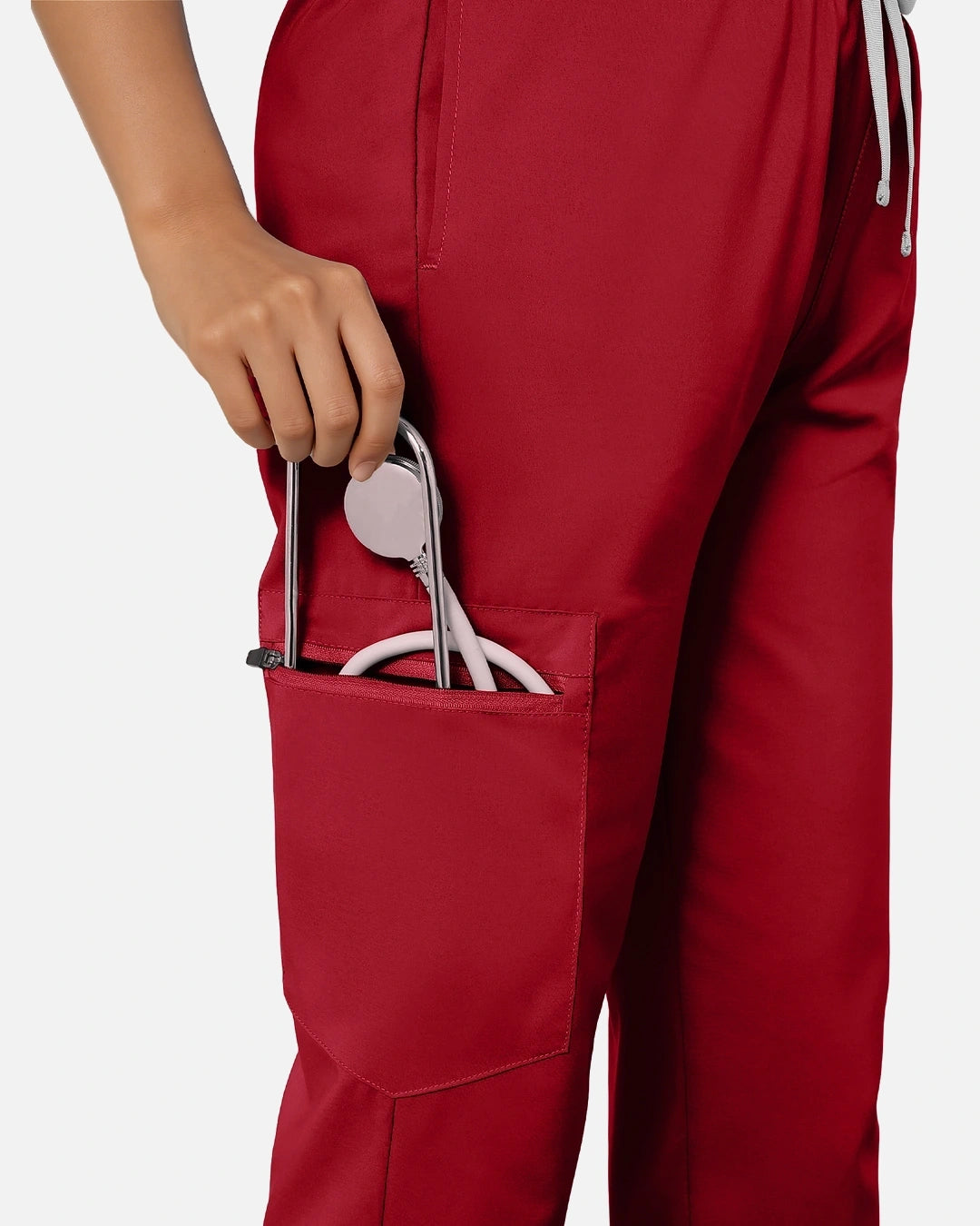 Wine Red – Eadflie Women's Classic V-Neck Jogger Uniform Set – product image 42